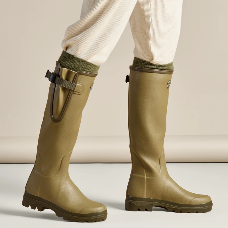 Le Chameau Vierzon Women's Jersey Lined Wellington Boot in Vert Vierzon-4